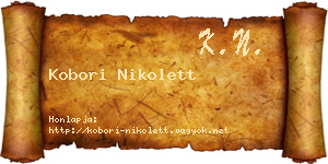 Kobori Nikolett névjegykártya